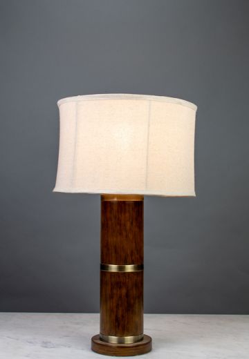 Contemporary Wood-Finished Table Lamp