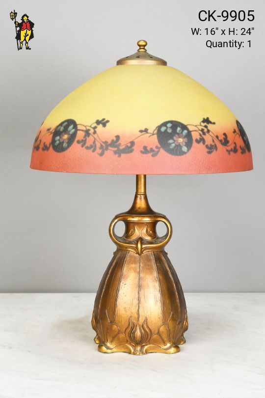 Handel Brass Table Lamp w/Art Glass Shade, Table Lamps, Collection, City  Knickerbocker
