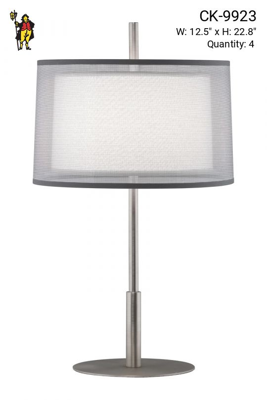 Stainless Steel Finished Modern Table Lamp (Candelabra)