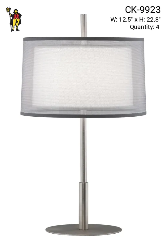 Stainless Steel Finished Modern Table Lamp (Candelabra)
