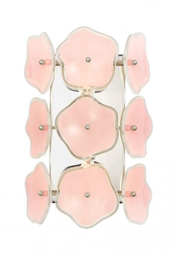 Pink Floral Glass Wall Sconce
