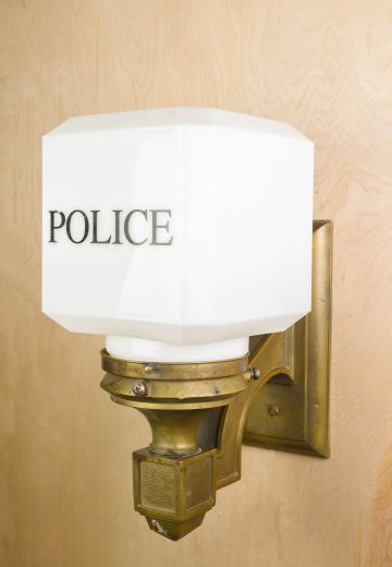 "Police" Brass Wall Sconce