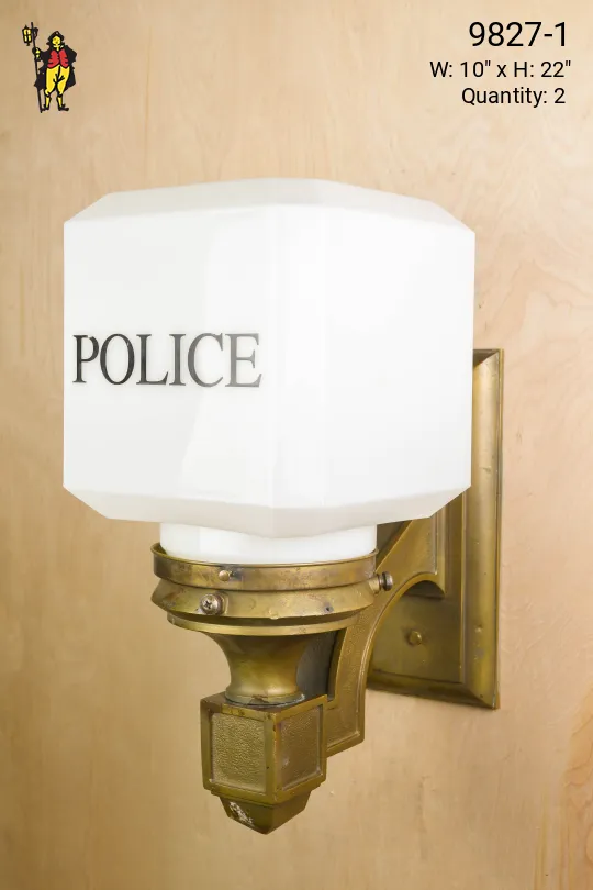 "Police" Brass Wall Sconce
