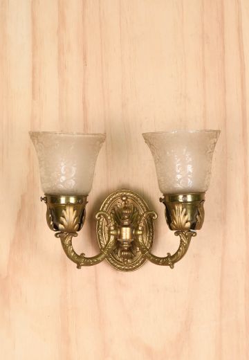 Two Light Floral Arms Wall Sconce