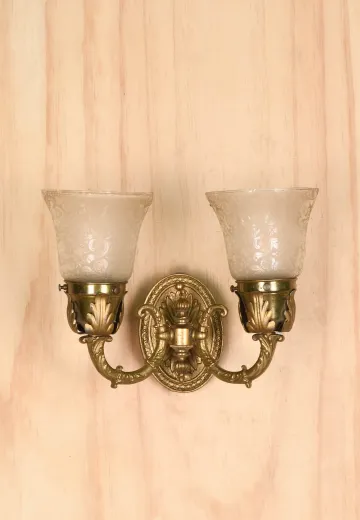 Two Light Floral Arms Wall Sconce