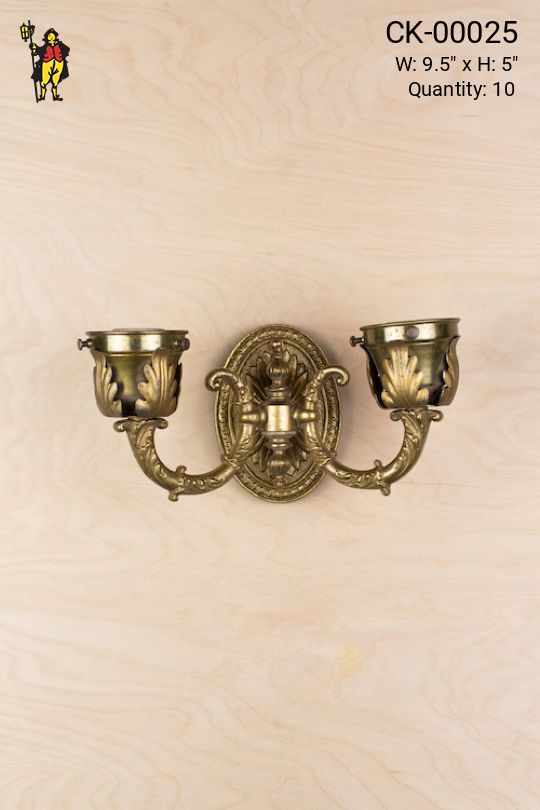 Two Light Floral Arms Wall Sconce