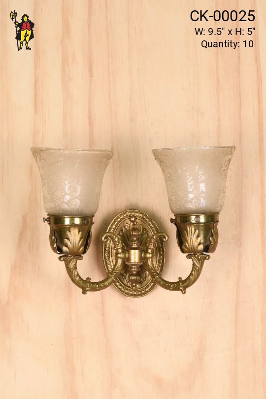 Two Light Floral Arms Wall Sconce