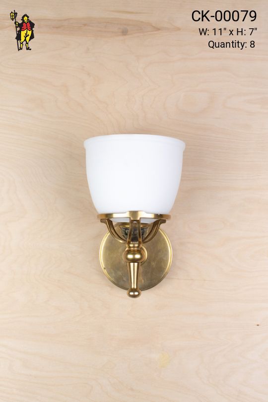 Brass Wall Sconce w/Frosted Glass Shade