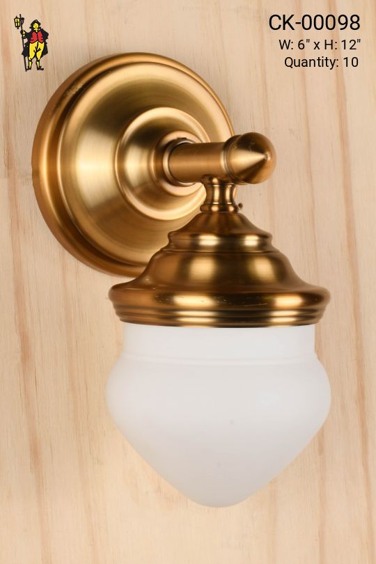 Brass Wall Light w/Acorn Glass Shade