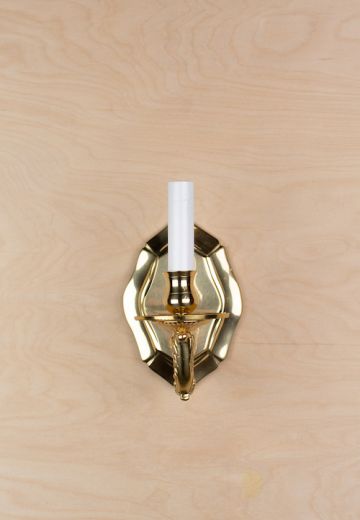 One Light Polished Brass Wall Sconce