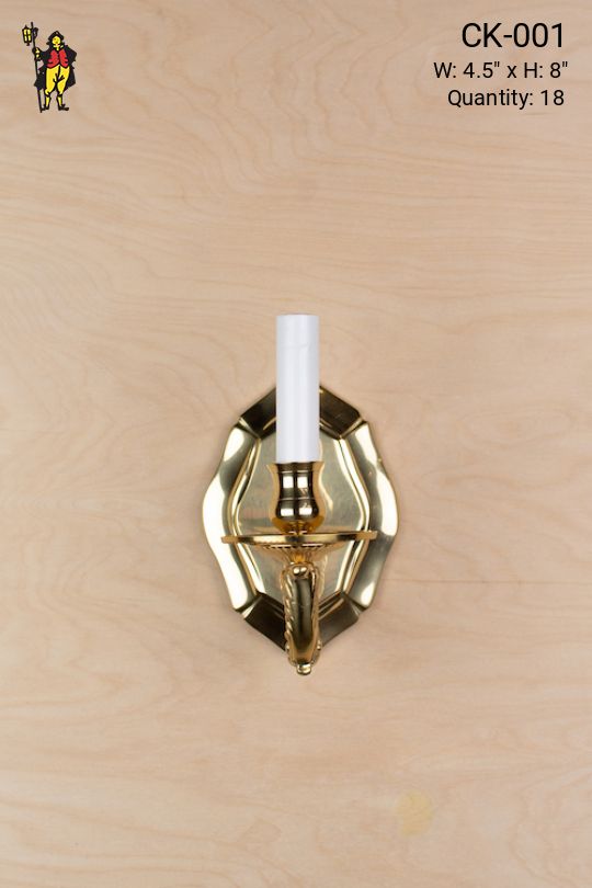 One Light Polished Brass Wall Sconce
