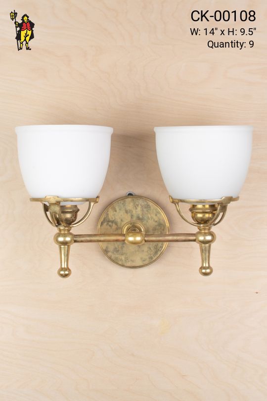 Two Light Wall Sconce w/Frosted Glass Shades