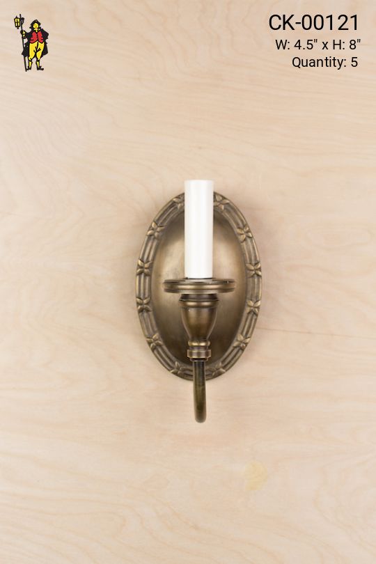 Traditional Wall Sconce w/Floral Border Backplate