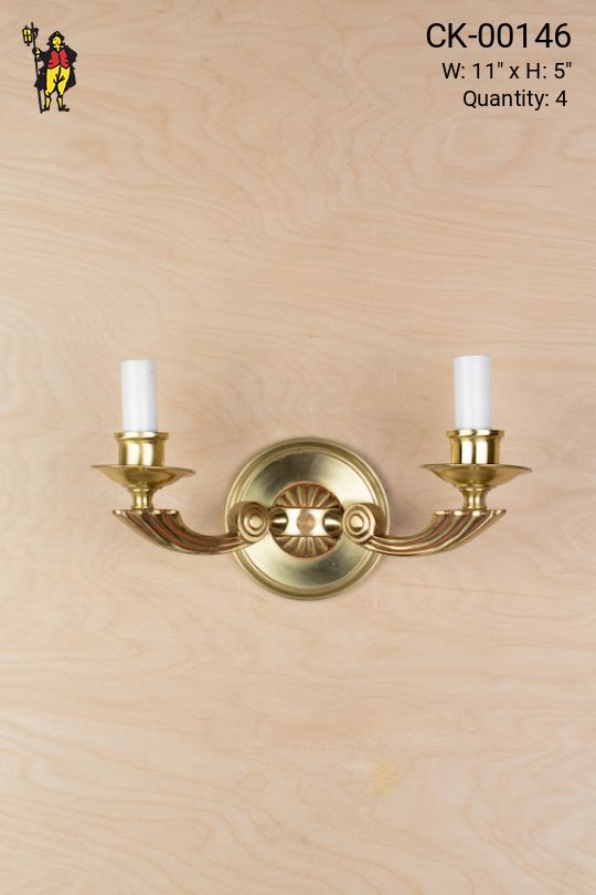 Polished Brass Two Candle Sconce