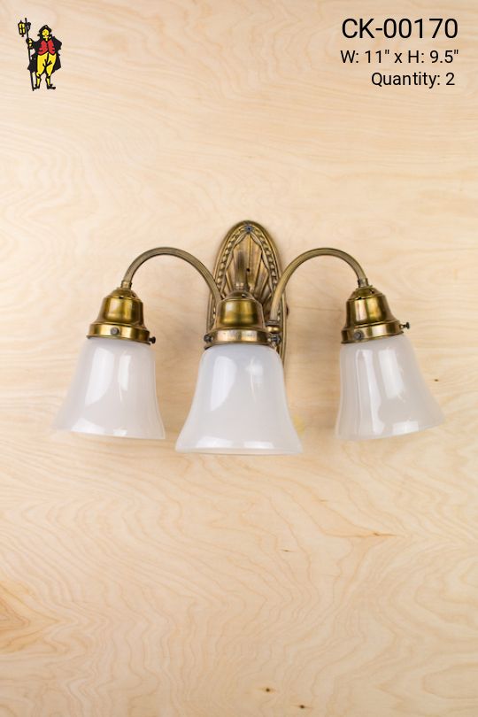 Three Light Curved Arm Wall Sconce
