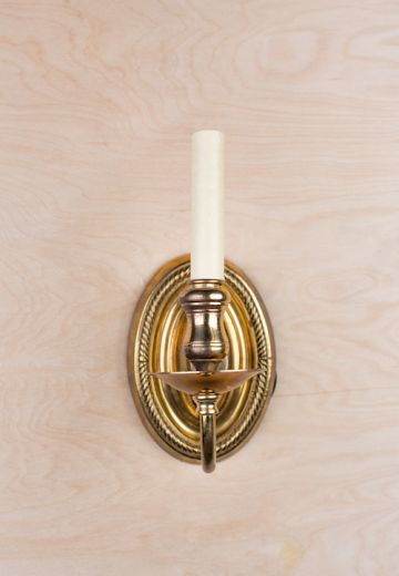 Single Candle Brass Wall Sconce