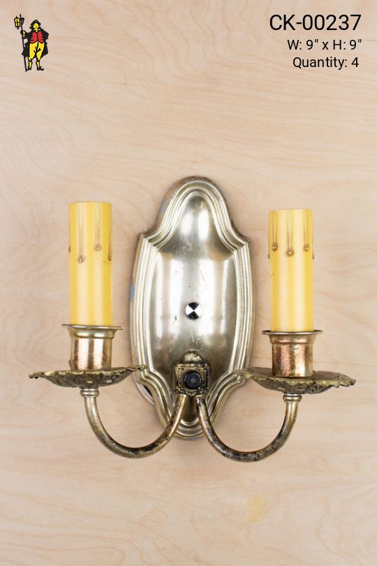 Two Candle Silver Wall Sconce