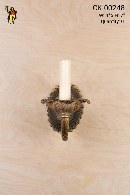 Bronze Floral Single Candle Wall Sconce