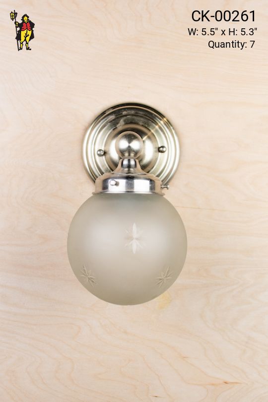 Simple Down Light Silver Wall Sconce With Frosted Globe