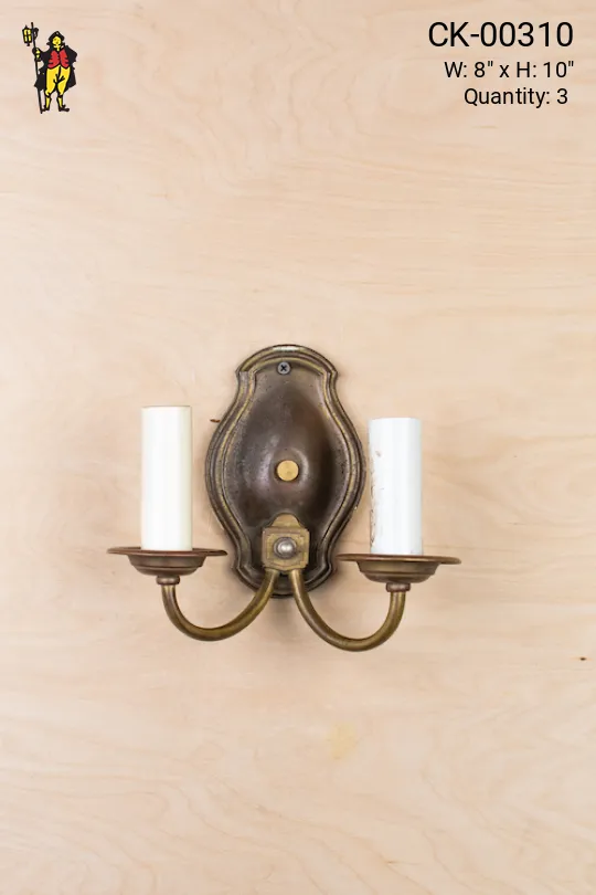 Two Candle Bronze Wall Sconce