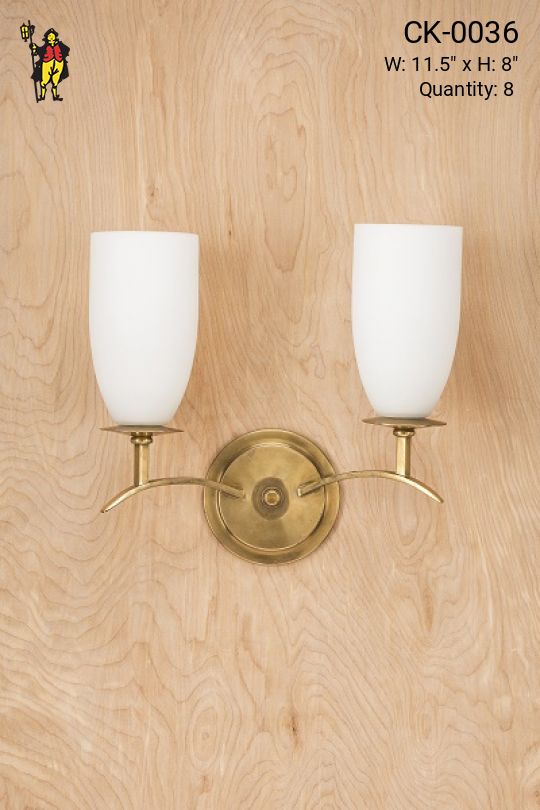 Two Light Antique Brass Wall Sconce