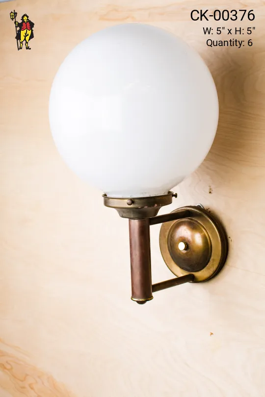 Two Arm One Light Wall Sconce With Frosted Globe Shade