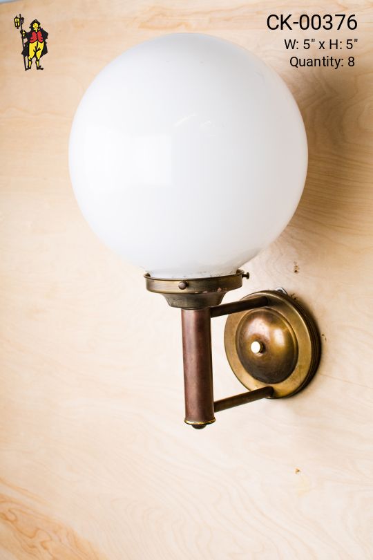 Two Arm One Light Wall Sconce With Frosted Globe Shade