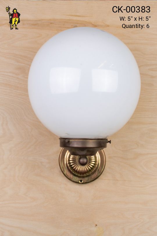 Brass Wall Sconce With Frosted Globe Shade