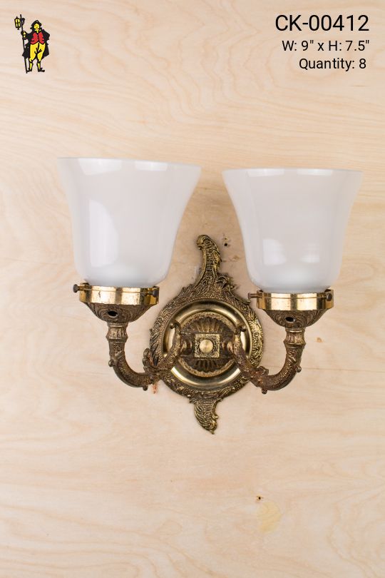 Two Light Wall Sconce With Frosted Glass