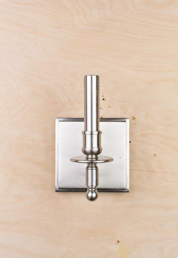 Single Candle Contemporary Nickel Wall Sconce