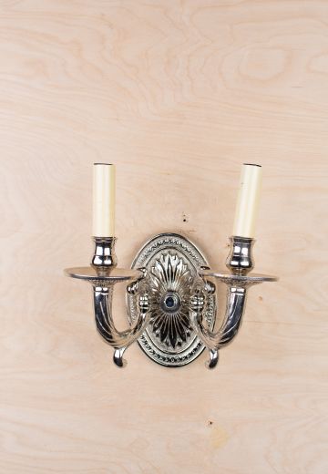 Nickel Two Candle Wall Sconce