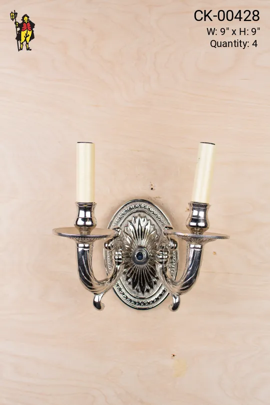 Nickel Two Candle Wall Sconce
