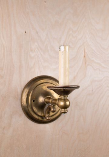 Single Candle Brass Wall Sconce