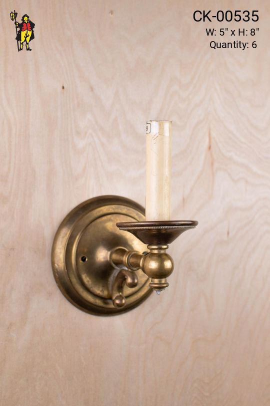 Single Candle Brass Wall Sconce