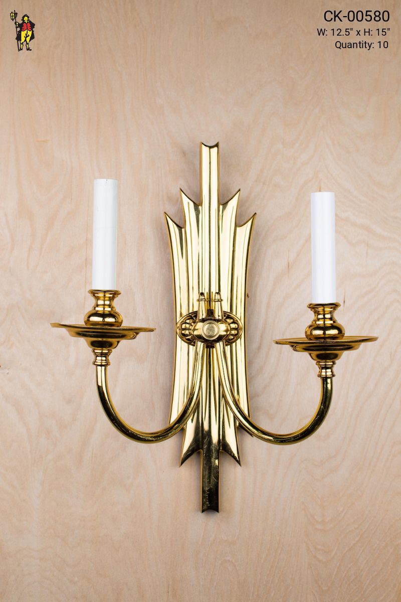 Two Candle Art Deco Wall Sconce Wall Lights Collection City Knickerbocker Lighting Rentals