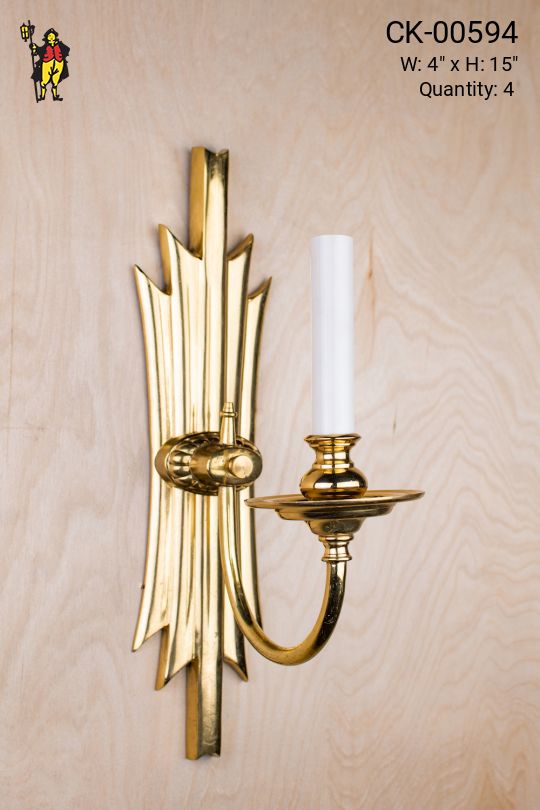 Single Candle Art Deco Wall Sconce