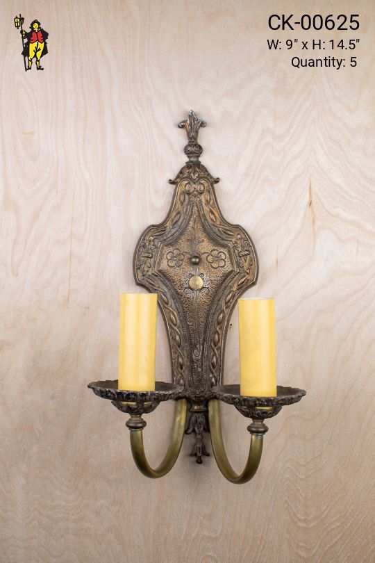Two Light Bronze Wall Sconce