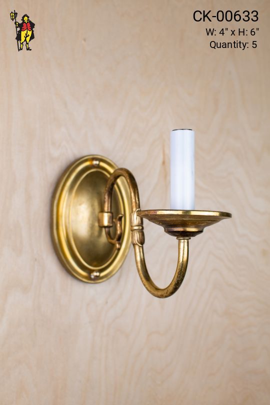 Traditional Curved Arm Brass Wall Sconce