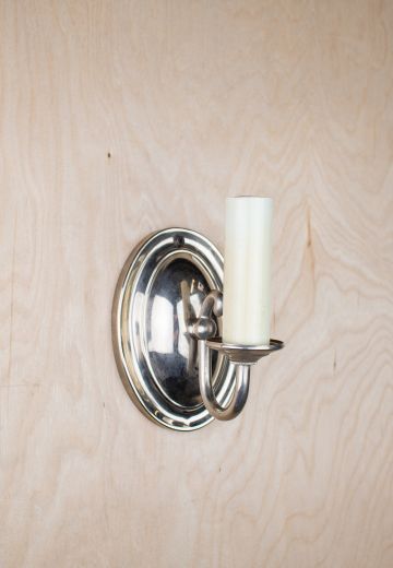 One Light Polished Silver Wall Sconce