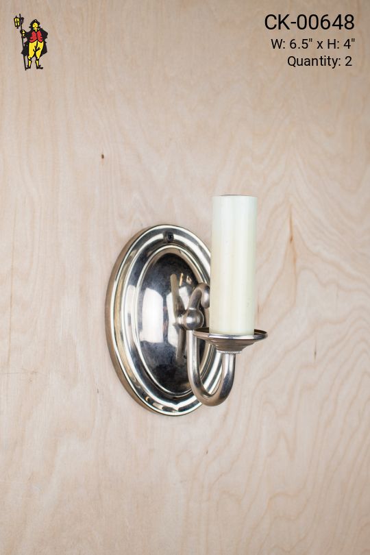 One Light Polished Silver Wall Sconce