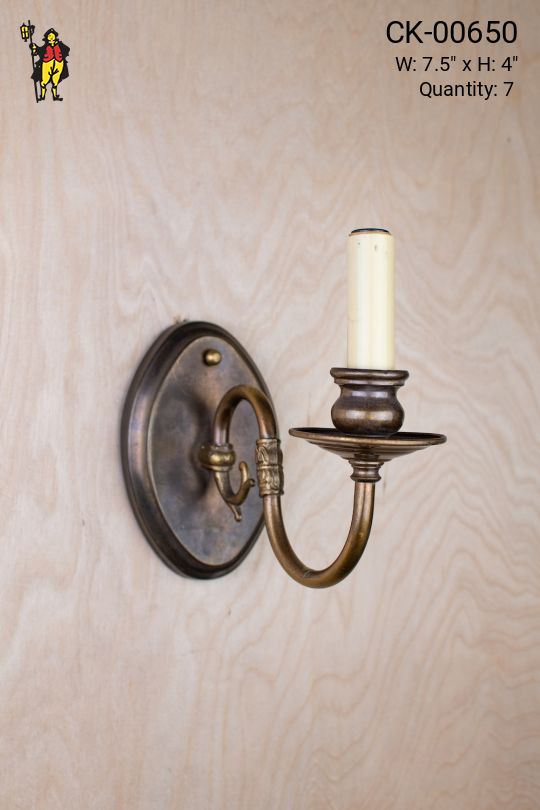 Curved Arm Bronze Wall Sconce
