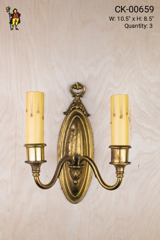 Two Arm Traditional Candle Wall Sconce