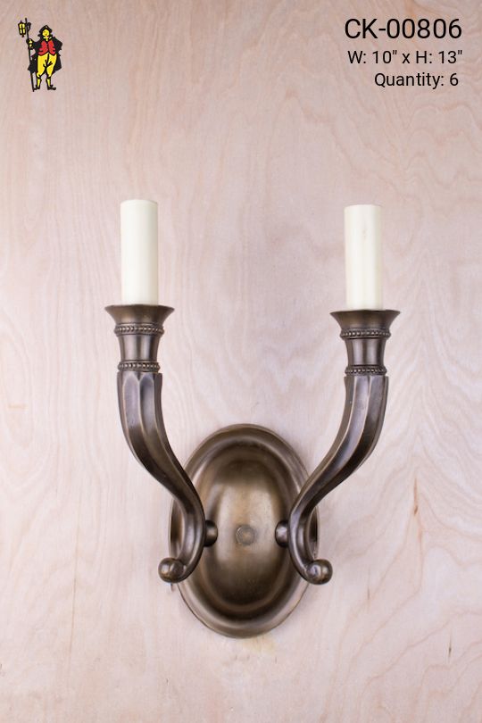 Bronze Two Candle Wall Sconce