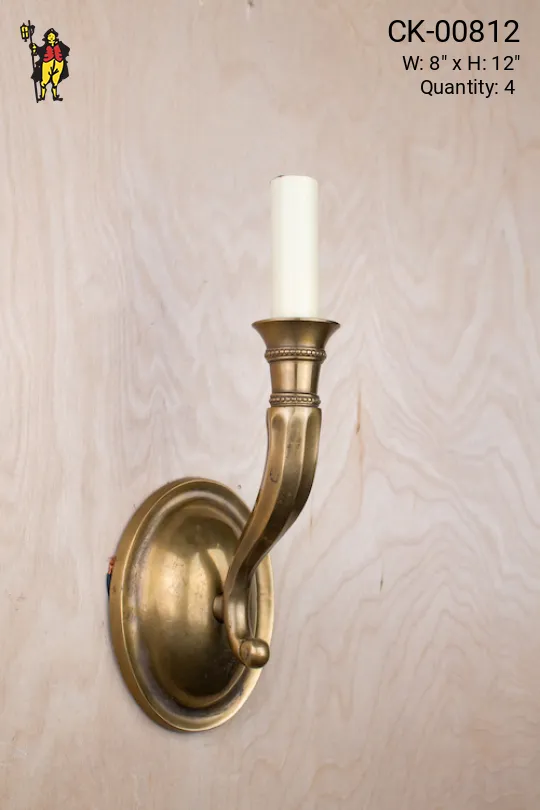 Antique Brass Single Candle Wall Sconce