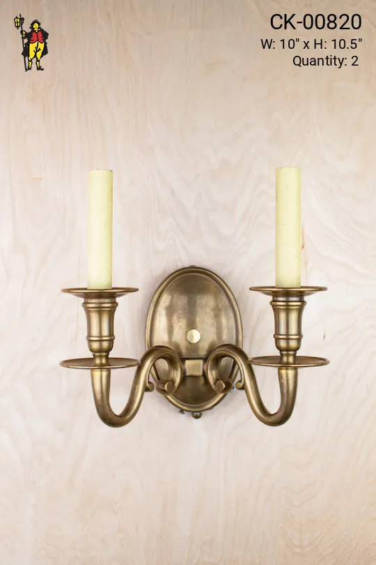 Traditional Two Candle Wall Sconce