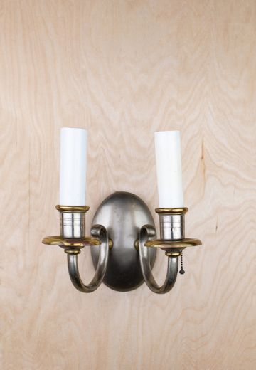 Silver Two Candle Wall Sconce