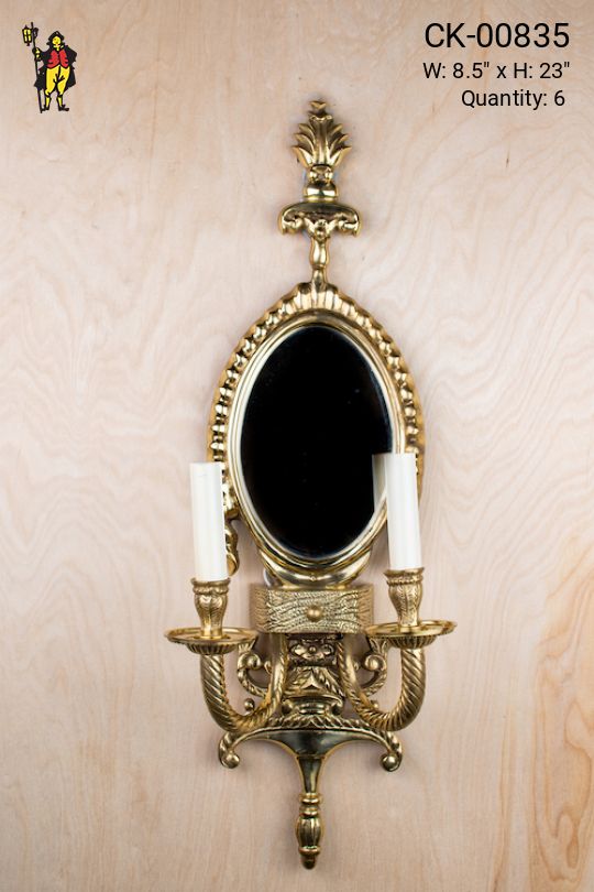 Two Candle Wall Sconce w/Mirror