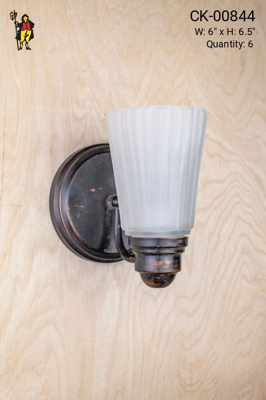 One Light Wall Sonce w/Pleated Glass Shade