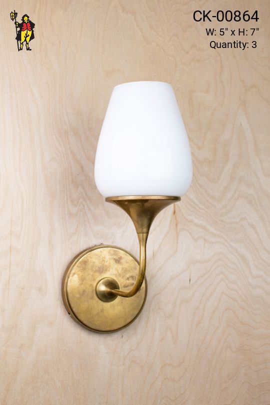 Single Up Light Wall Sconce w/Frosted Glass Shade