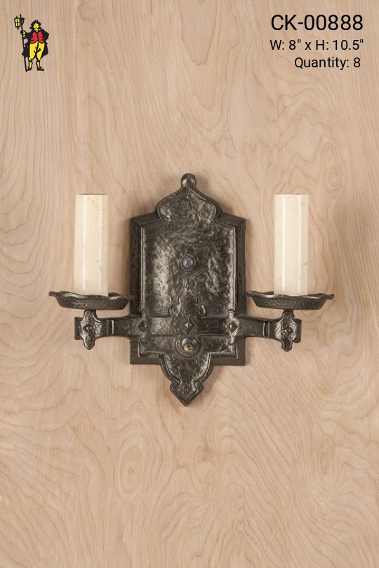 Gothic Two Candle Wall Sconce